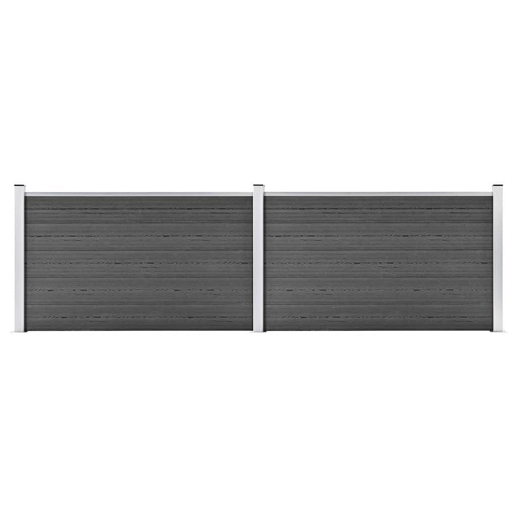 vidaXL Fence Panel WPC 180x105 cm Black