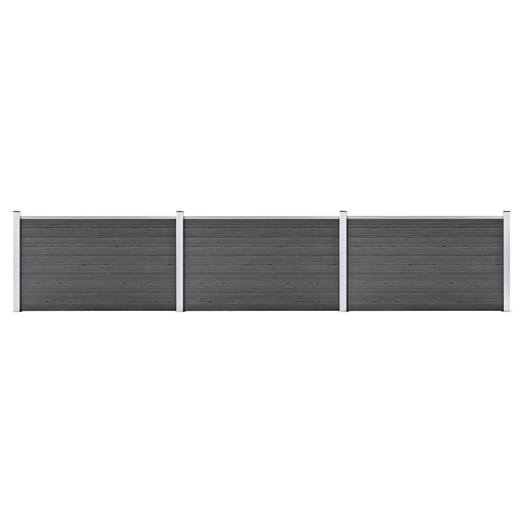 vidaXL Fence Panel WPC 180x105 cm Black