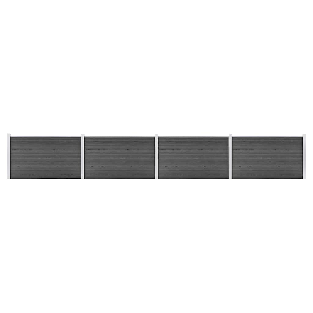 vidaXL Fence Panel WPC 180x105 cm Black