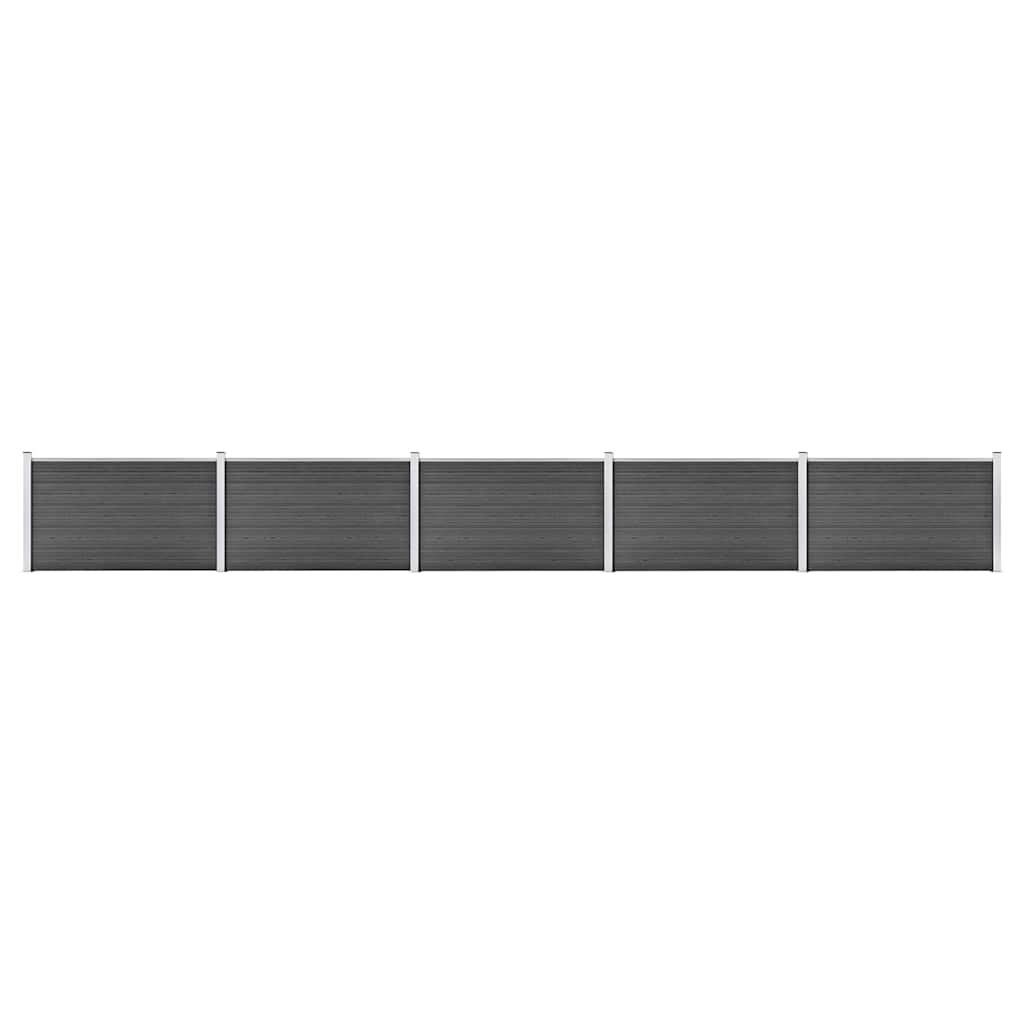 vidaXL Fence Panel WPC 180x105 cm Black