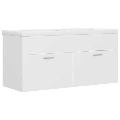 vidaXL Sink Cabinet with Built-in Basin White Engineered Wood 2