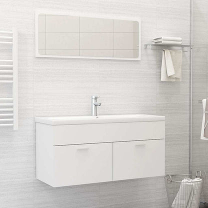 vidaXL Sink Cabinet with Built-in Basin White Engineered Wood 3