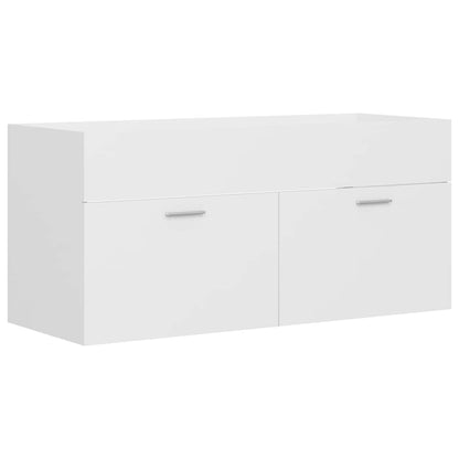 vidaXL Sink Cabinet with Built-in Basin White Engineered Wood 4