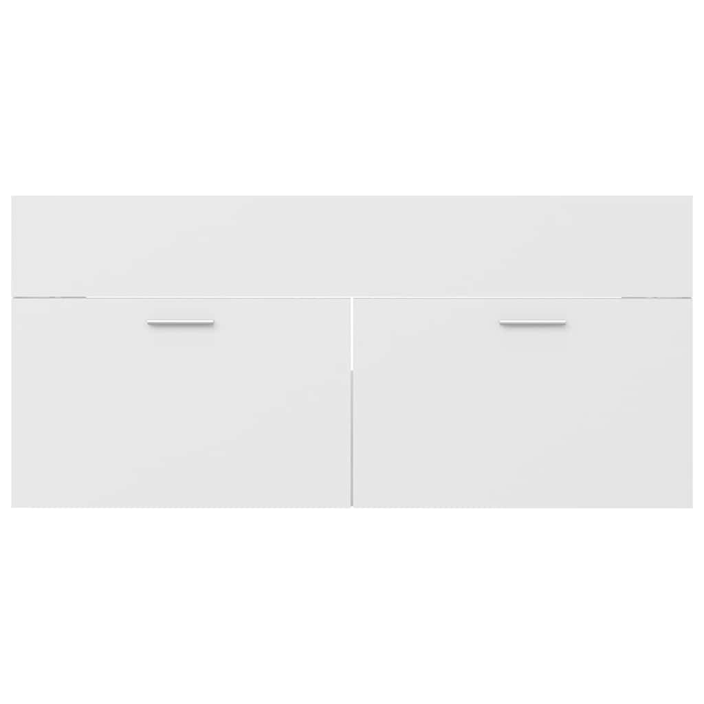 vidaXL Sink Cabinet with Built-in Basin White Engineered Wood 5