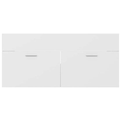 vidaXL Sink Cabinet with Built-in Basin White Engineered Wood 5