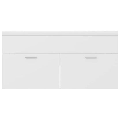 vidaXL Sink Cabinet with Built-in Basin White Engineered Wood 6