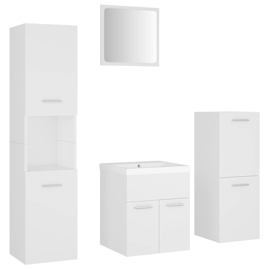 vidaXL Bathroom Furniture Set | White | Engineered wood, Acrylic, Ceramic 2