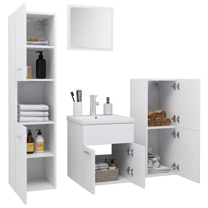 vidaXL Bathroom Furniture Set | White | Engineered wood, Acrylic, Ceramic 3