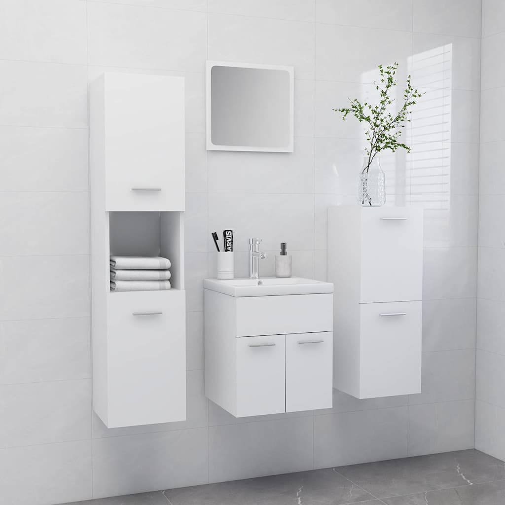 vidaXL Bathroom Furniture Set | White | Engineered wood, Acrylic, Ceramic 1