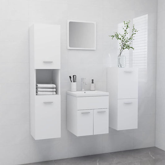 vidaXL Bathroom Furniture Set | White | Engineered wood, Acrylic, Ceramic 1