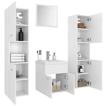 vidaXL Bathroom Furniture Set | White | Engineered Wood, Acrylic, Ceramic 3
