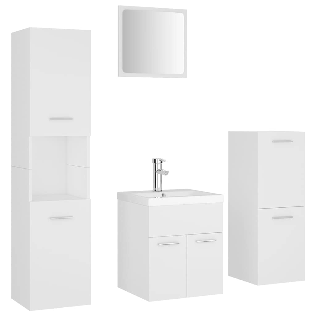 vidaXL Bathroom Furniture Set White Engineered Wood 2