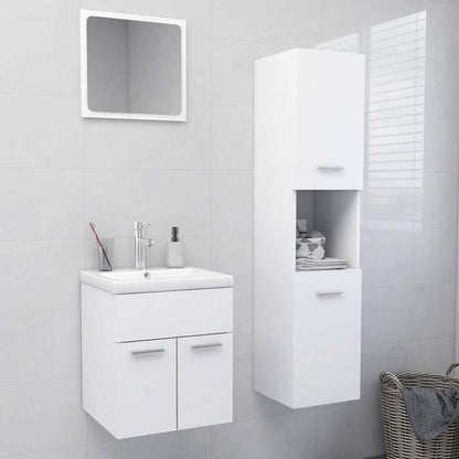 vidaXL Bathroom Furniture Set White Engineered Wood 1