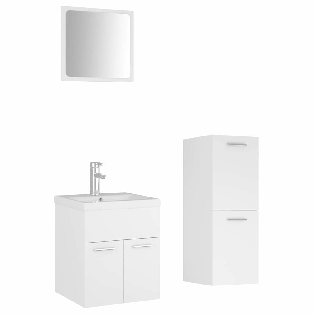 vidaXL Bathroom Furniture Set White Engineered Wood 2