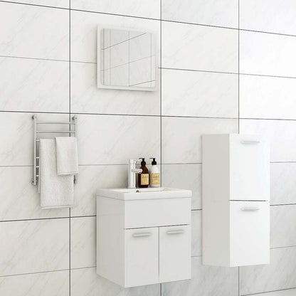 vidaXL Bathroom Furniture Set White Engineered Wood 1