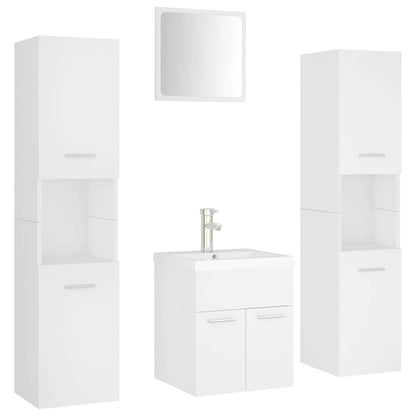 vidaXL Bathroom Furniture Set White Engineered Wood 2