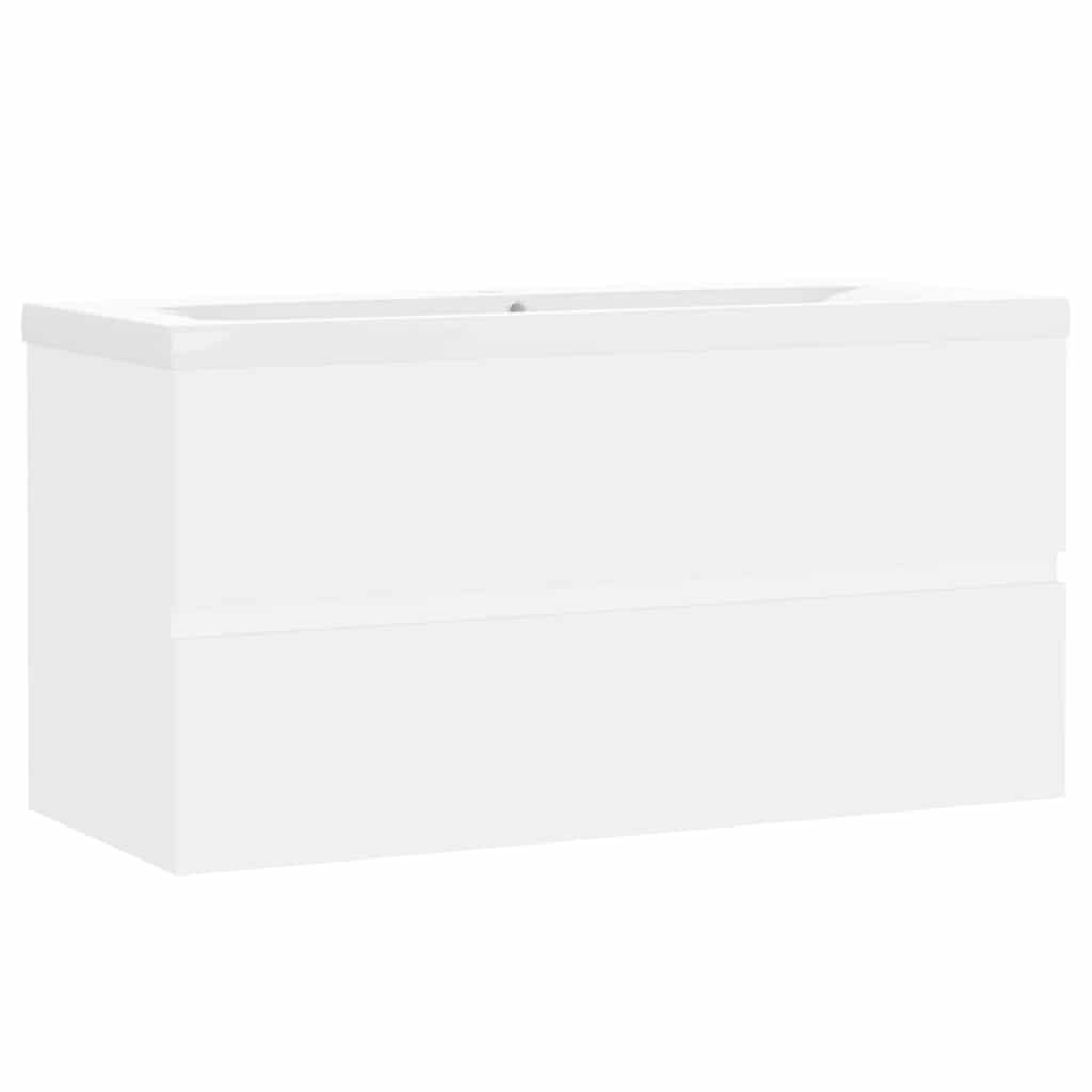 vidaXL Sink Cabinet With Basin | White | Engineered wood, Ceramic | Standard 2