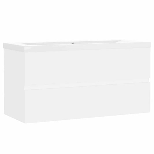 vidaXL Sink Cabinet With Basin | White | Engineered wood, Ceramic | Standard 2