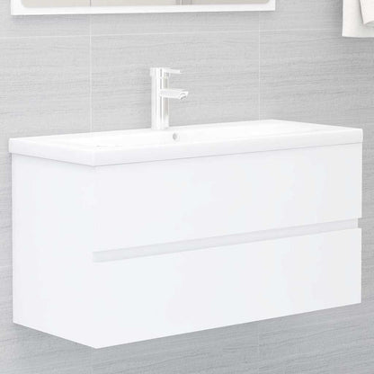 vidaXL Sink Cabinet With Basin | White | Engineered wood, Ceramic | Standard 1