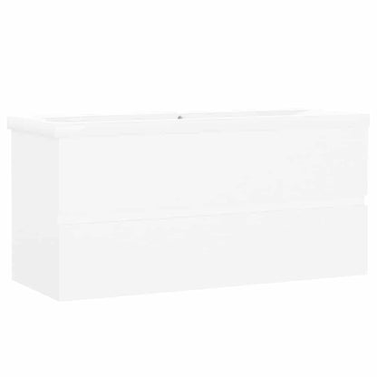 vidaXL Sink Cabinet with Built-in Basin White Engineered Wood 2