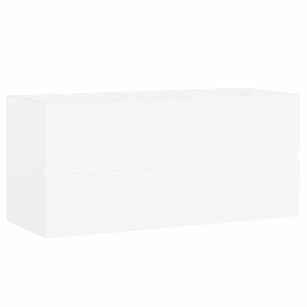 vidaXL Sink Cabinet with Built-in Basin White Engineered Wood 4