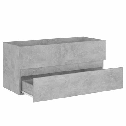 vidaXL Sink Cabinet with Built-in Basin Concrete Grey Engineered Wood 5