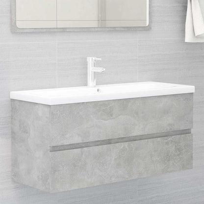vidaXL Sink Cabinet with Built-in Basin Concrete Grey Engineered Wood 1
