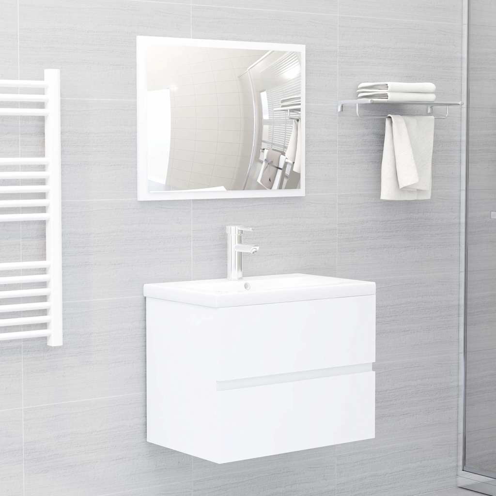 Bathroom Furniture Set Engineered Wood 60 x 38.5 x 45 cm White