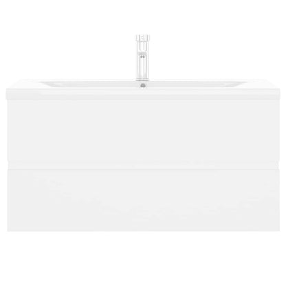 vidaXL Sink Cabinet with Built-in Basin White Engineered Wood 4