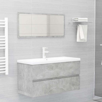 vidaXL Sink Cabinet with Built-in Basin Concrete Grey Engineered Wood 3