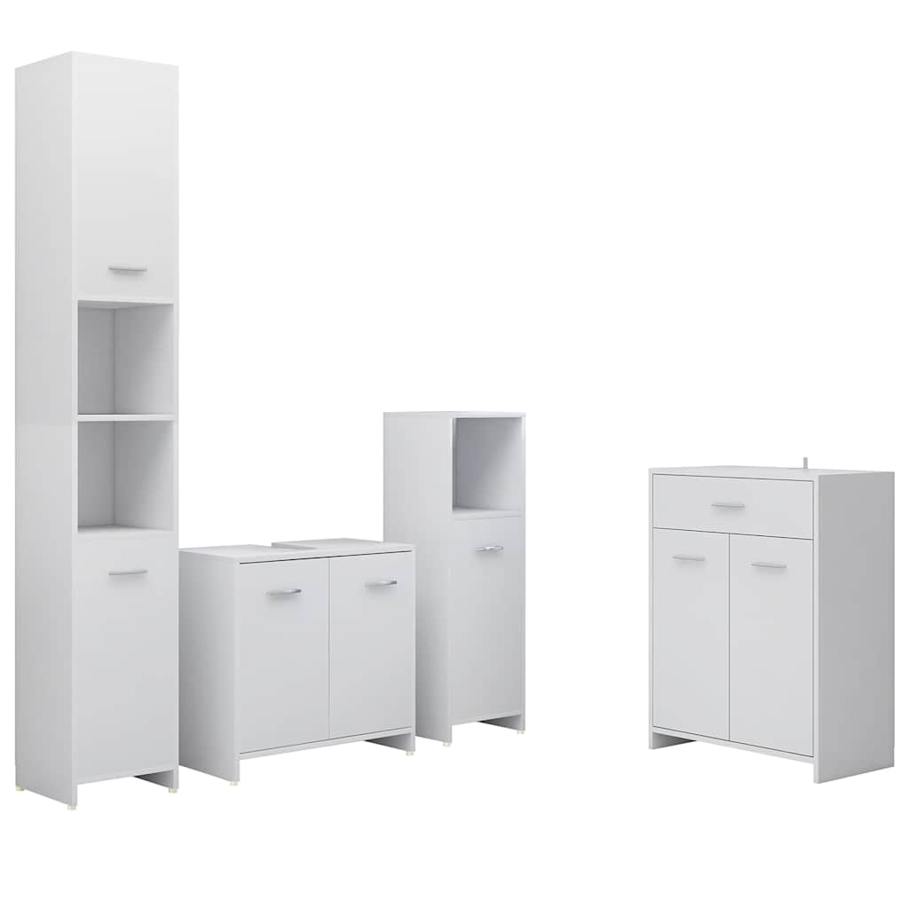 vidaXL 4 Piece Bathroom Furniture Set White 2
