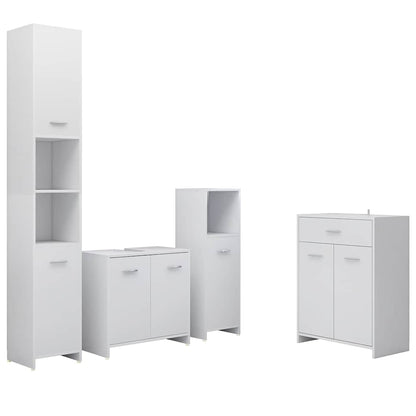 vidaXL 4 Piece Bathroom Furniture Set White 2