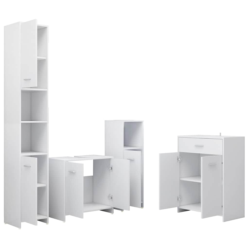 vidaXL 4 Piece Bathroom Furniture Set White 3