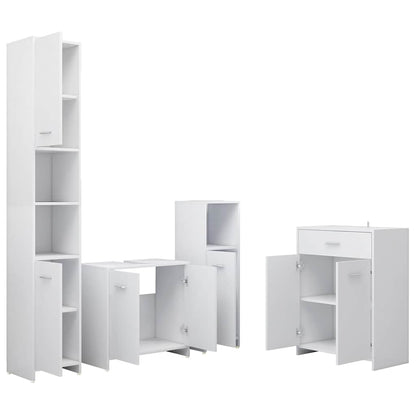 vidaXL 4 Piece Bathroom Furniture Set White 3