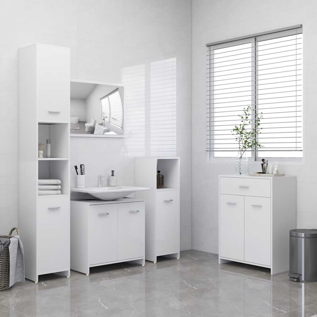 vidaXL 4 Piece Bathroom Furniture Set White 1