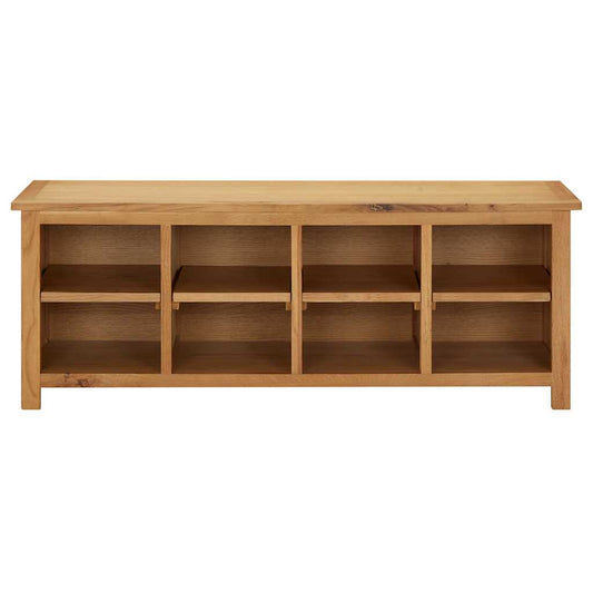 vidaXL Shoe Rack 114x37x45 cm Solid Oak Wood 2