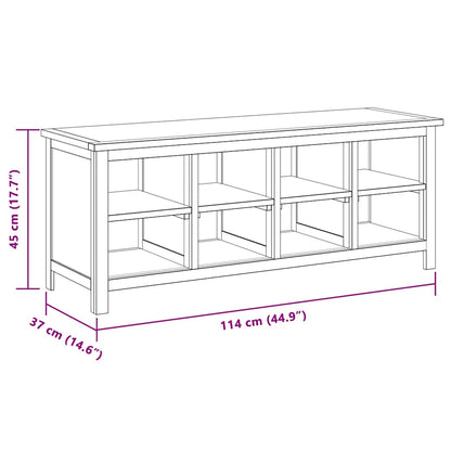 vidaXL Shoe Rack 114x37x45 cm Solid Oak Wood 6
