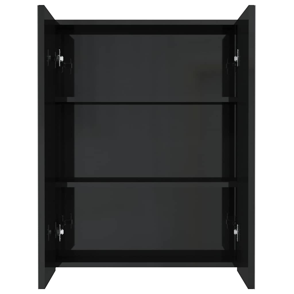 Bathroom Mirror Cabinet 60x15x75 cm MDF Shining black