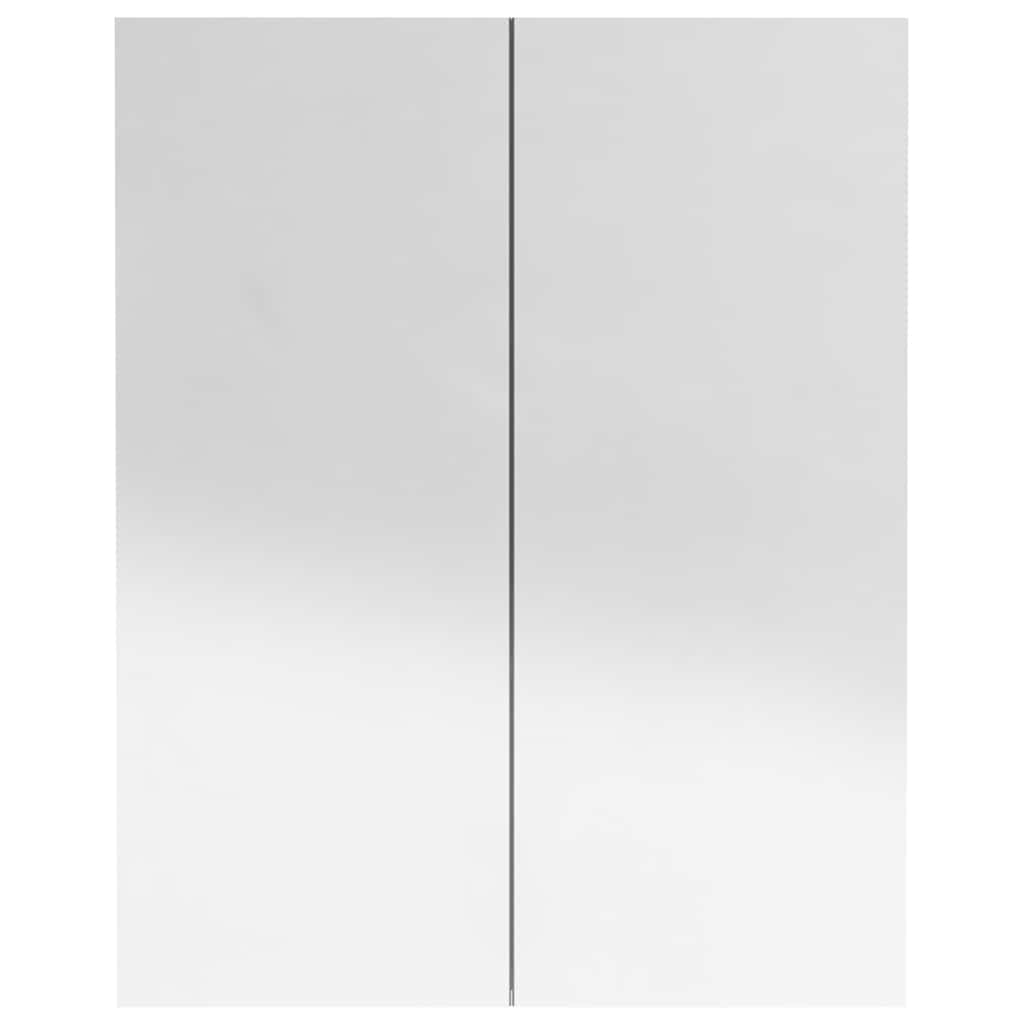 Bathroom Mirror Cabinet 60x15x75 cm MDF Shining black