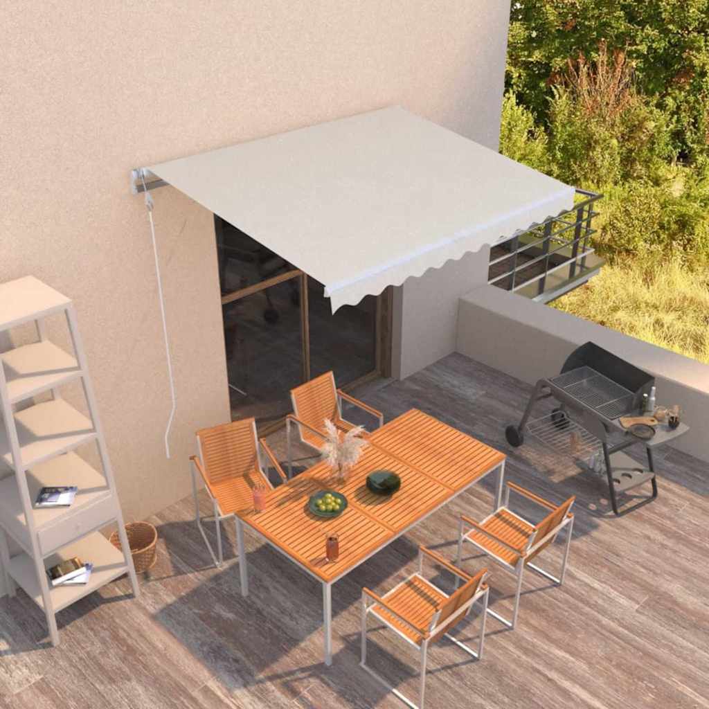 vidaXL Manual Retractable Awning 350x250 cm Cream 1