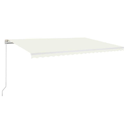 Manual Awning with Solar LED 5 x 3 m with White Frame Drop 300 cm Width 500 cm Cream