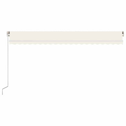 Manual Awning with Solar LED 5 x 3 m with White Frame Drop 300 cm Width 500 cm Cream