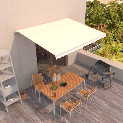 Manual Retractable Awning 450x350 cm with White Frame Cream