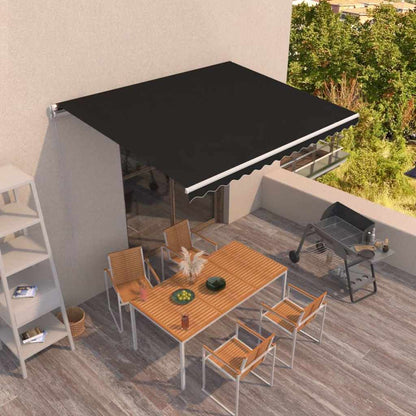 Manual Retractable Awning 450x350 cm with White Frame Anthracite