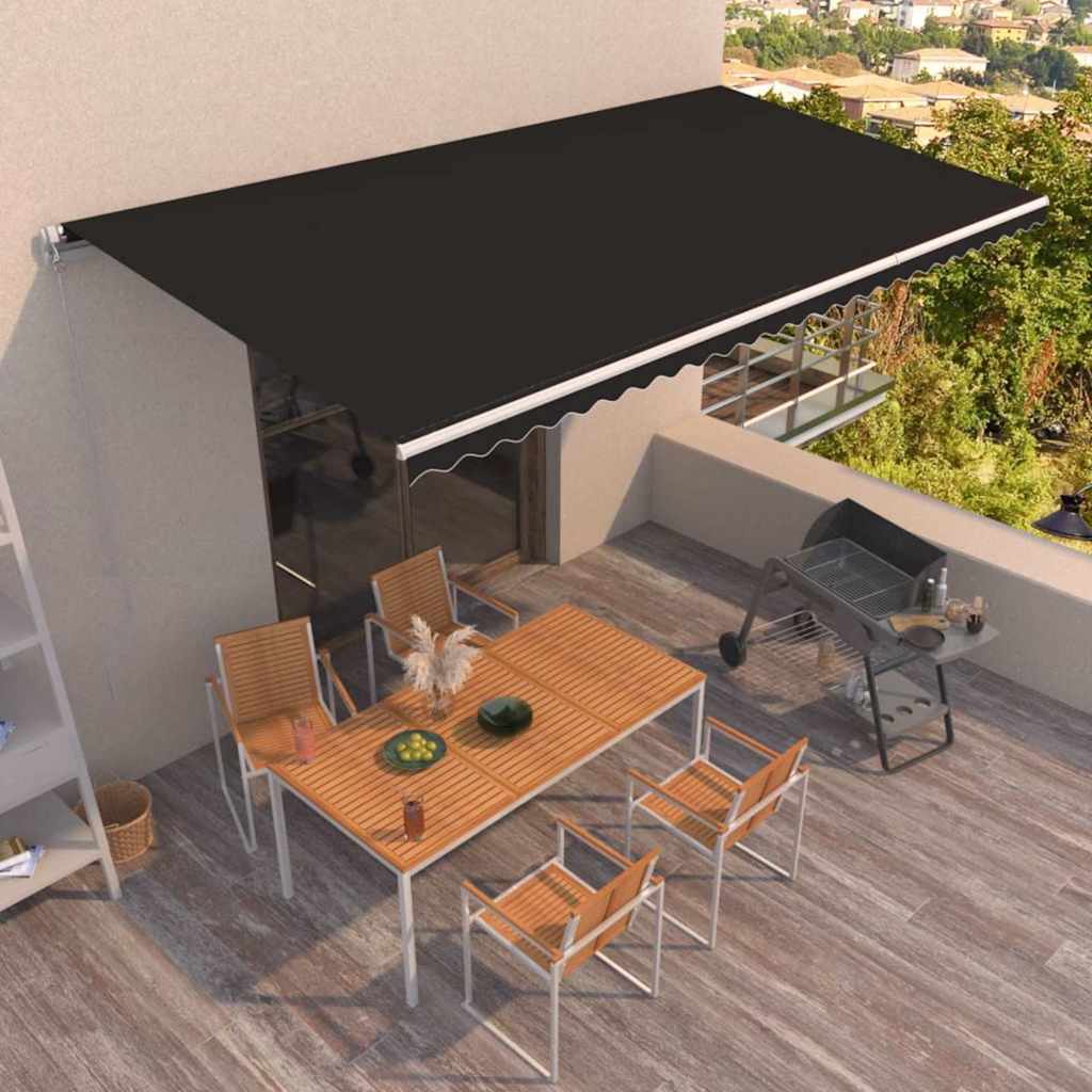 Manual Retractable Awning 600x350 cm with White Frame Anthracite