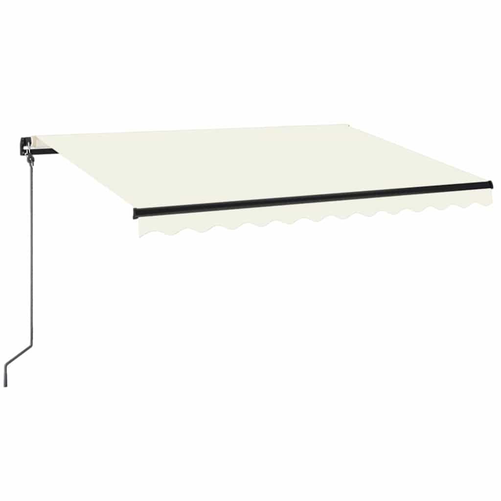 vidaXL Manual Retractable Awning with LED 350x250 cm Cream 2