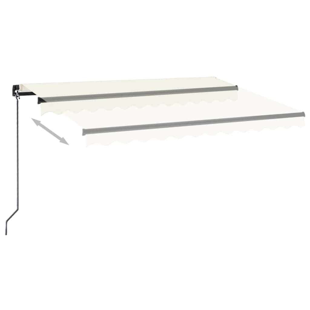 vidaXL Manual Retractable Awning with LED 350x250 cm Cream 5
