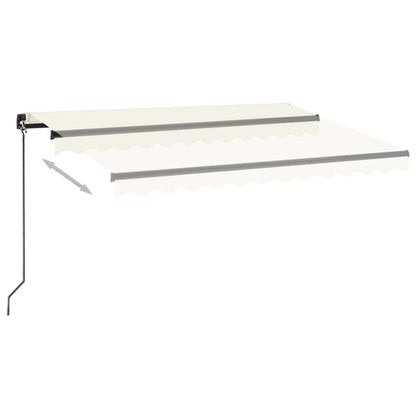 vidaXL Manual Retractable Awning with LED 350x250 cm Cream 5