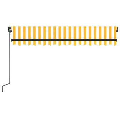 vidaXL Manual Retractable Awning with LED 350x250 cm Yellow and White 3