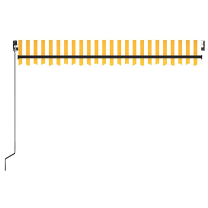 vidaXL Manual Retractable Awning 400x350 cm Yellow and White 3